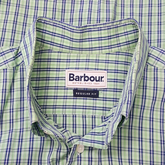Barbour men classic button up shirt long sleeve logo regular fit size L - Picture 6 of 8